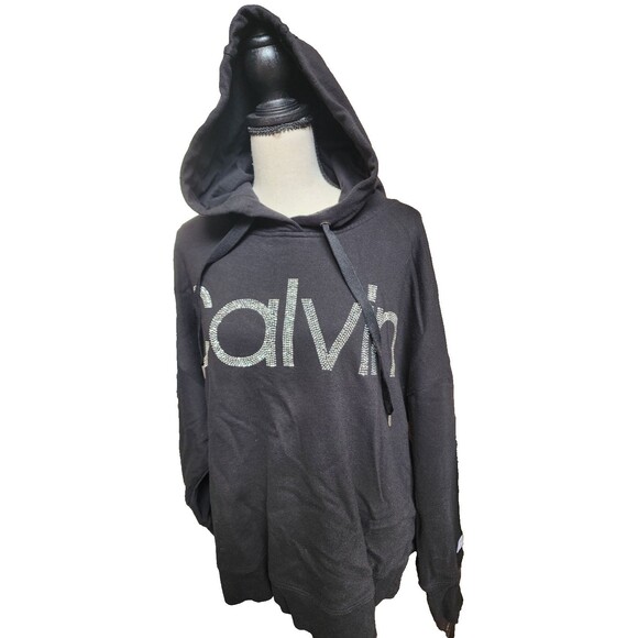 Calvin Klein Performance Hoodie SPARKLE Logo Black Plus Size 2X - Picture 1 of 8